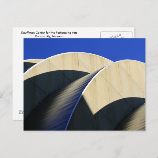 Kauffman Center Curves and Shadows, Kansas City Briefkaart (Voorkant / Achterkant)
