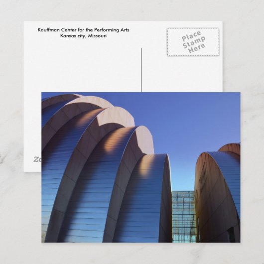 Kauffman Center Curves and Shadows, Kansas City Briefkaart (Voorkant / Achterkant)