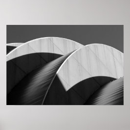Kauffman Center Curves en Shadows Black en White Poster