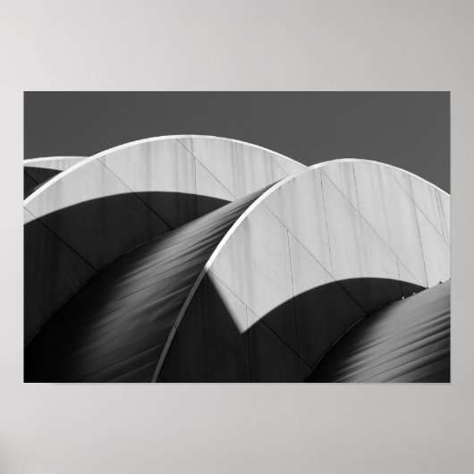 Kauffman Center Curves en Shadows Black en White Poster (Voorkant)