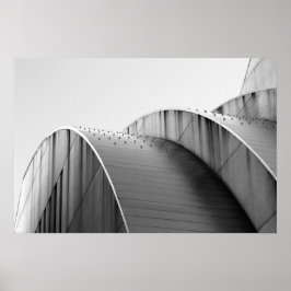 Kauffman Center Zwarte en Witte Krommen Kansas Cit Poster