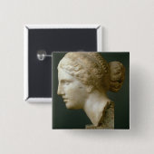 Kauffmann Head, Roman (marmer) Vierkante Button 5,1 Cm (Voorkant /achterkant)