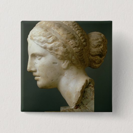 Kauffmann Head, Roman (marmer) Vierkante Button 5,1 Cm (Voorkant)