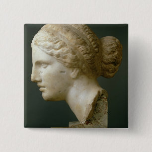 Kauffmann Head, Roman (marmer) Vierkante Button 5,1 Cm