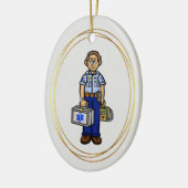 Kaukasisch mannetje EMS Paramedische Ornament (Links)