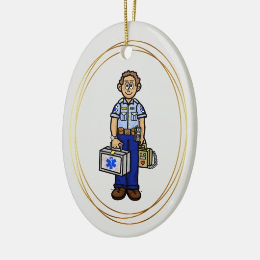 Kaukasisch mannetje EMS Paramedische Ornament (Links)