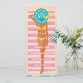 Kaukasisch strand Babe Summer Vibe Beach Party Kaart (Staand voorkant)