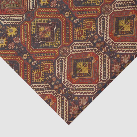 Kaukasisch tapdesign in warme kleuren tissuepapier (Detail)