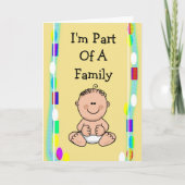 Kaukasische Cartoon Baby Aankondiging Kaart (Voorkant)