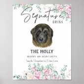Kaukasische herder hond handtekening Drink teken Poster (Voorkant)