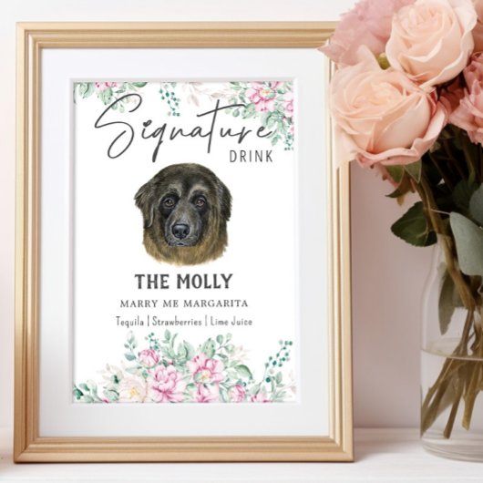 Kaukasische herder hond handtekening Drink teken Poster