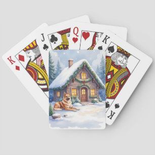 Kaukasische Herdershond Berghut Kerstmis Pokerkaarten