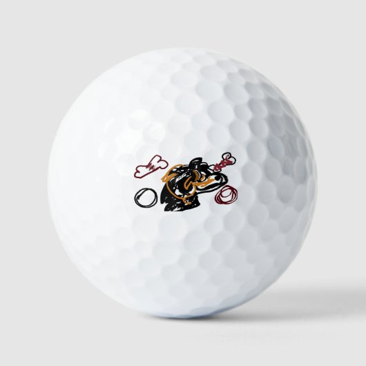 Kaukasische Herdershond kunst Golfballen (Voorkant)