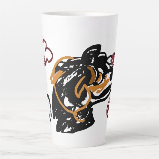 Kaukasische Herdershond kunst Latte Mok (Voorkant)