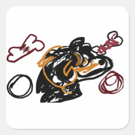 Kaukasische Herdershond kunst  Vierkante Sticker
