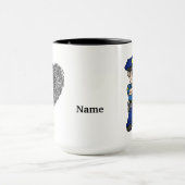 Kaukasische of witte Mok en vingerafdruk (Midden)