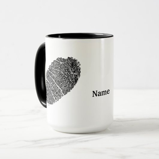 Kaukasische of witte Mok en vingerafdruk (Voorkant links)