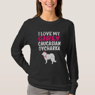 Kaukasische ovcharka grappig meisje hond puppy ges t-shirt
