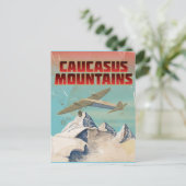 Kaukasus bergt het oude poster voor reizen briefkaart (Staand voorkant)