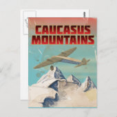 Kaukasus bergt het oude poster voor reizen briefkaart (Voorkant / Achterkant)