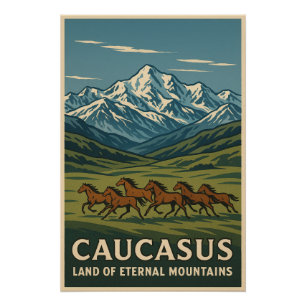 Kaukasus Peaks - Land van de eeuwige bergen Perfect Poster