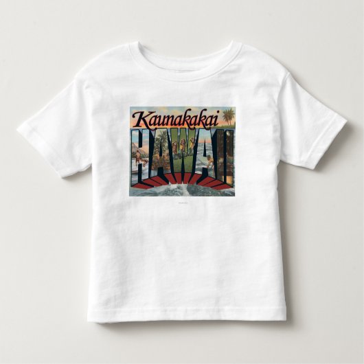 Kaunakakai, Hawaii - Grote letterscènes Kinder Shirts (Voorkant)