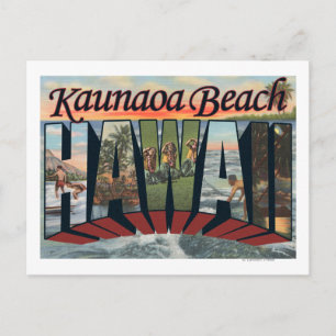 Kaunaoa Beach, Hawaii - grote letterscènes Briefkaart