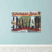 Kaunaoa Beach, Hawaii - grote letterscènes Canvas Afdruk (Insitu (Houten vloer))