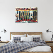 Kaunaoa Beach, Hawaii - grote letterscènes Canvas Afdruk (Insitu (Slaapkamer))