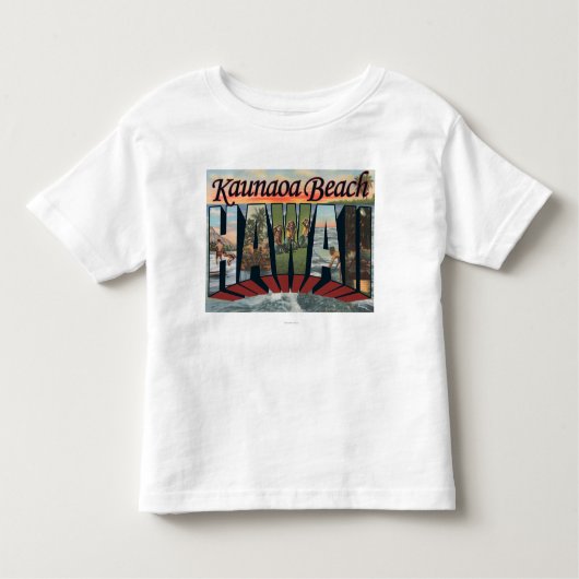 Kaunaoa Beach, Hawaii - grote letterscènes Kinder Shirts (Voorkant)