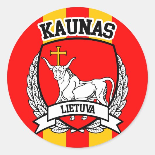 Kaunas Ronde Sticker (Voorkant)