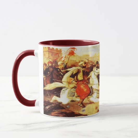 Kaur - Sikh Historische Kunst #5 - maroon Mok (Links)