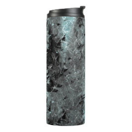 Kauwblauwe en zwarte textuur thermosbeker