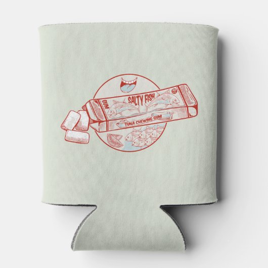 Kauwgom grappige tonijn vis smaak blikjeskoeler (Achterkant)