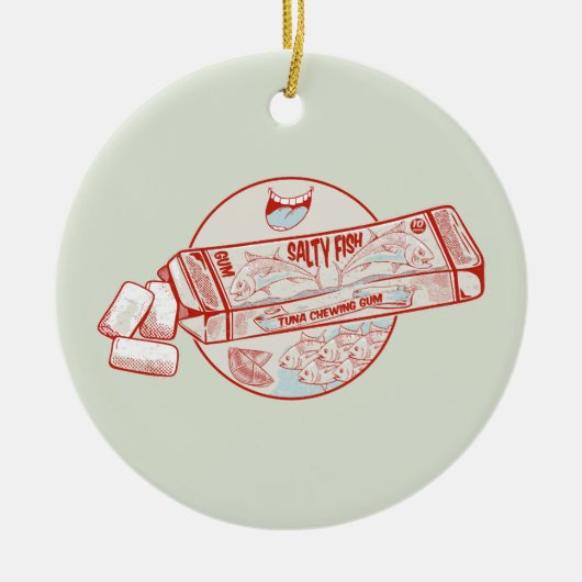 Kauwgom grappige tonijn vis smaak keramisch ornament (Voorkant)