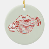 Kauwgom grappige tonijn vis smaak keramisch ornament (Achterkant)