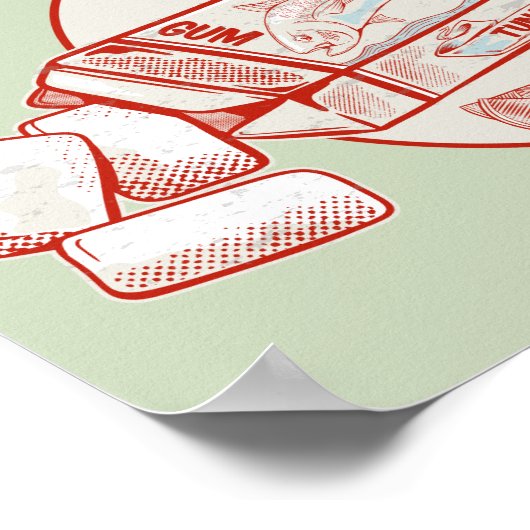 Kauwgom grappige tonijn vis smaak poster (Hoek)