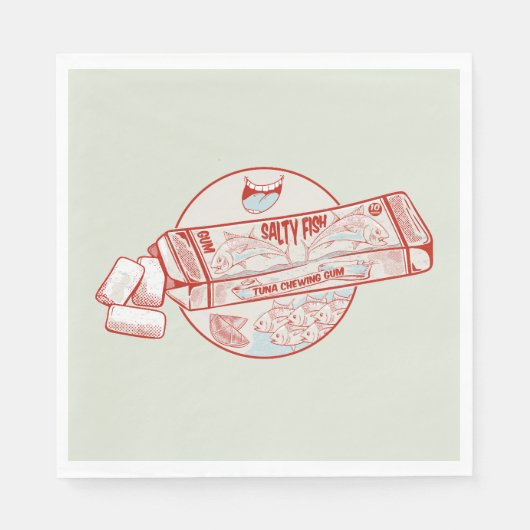Kauwgom grappige tonijn vis smaak servet (Voorkant)