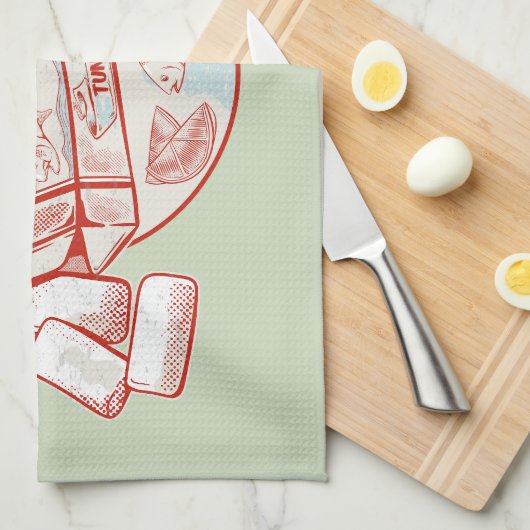 Kauwgom grappige tonijn vis smaak theedoek (Quarter Fold)