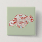 Kauwgom grappige tonijn vis smaak vierkante button 5,1 cm (Voorkant)