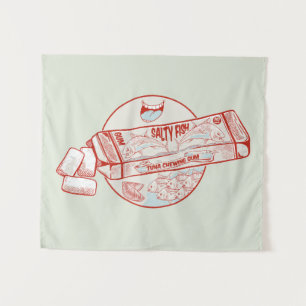 Kauwgom grappige tonijn vis smaak wandkleed