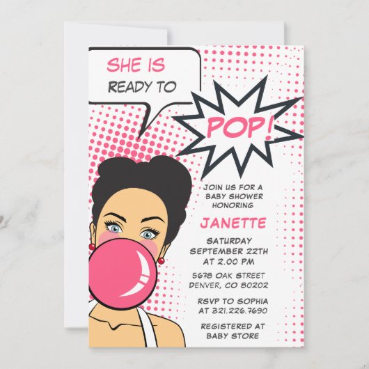 Kauwgom Klaar om te Spatten Meisje Baby Shower Kaart (Voorkant)