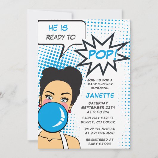 Kauwgom Klaar om te Spatten Meisje Baby Shower Kaart (Voorkant)