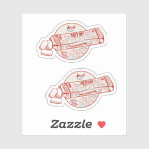 Kauwgom met smaak van tonijn sticker