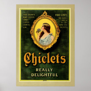 Kauwgom  Snoep van kippen Mint Poster