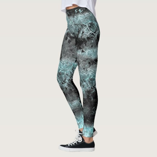 Kauwgrijsblauwe textuur leggings (Links)
