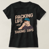 Kauwtabak verpakkingsLips en rapen T-shirt (Design voorkant)