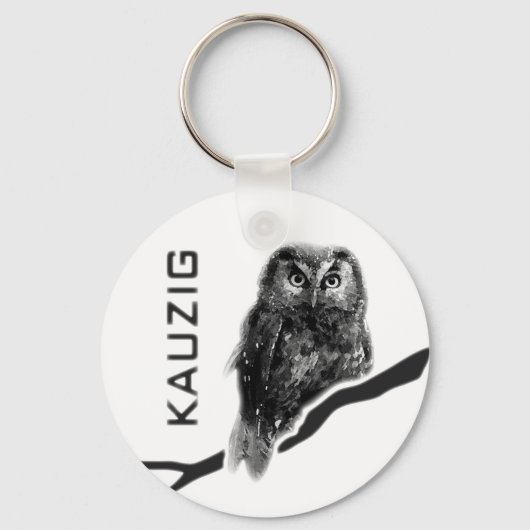 Kauz Eule Uhu käuzchen owl bird kauzig Sleutelhanger (Voorkant)