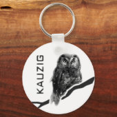 Kauz Eule Uhu käuzchen owl bird kauzig Sleutelhanger (Voorkant)