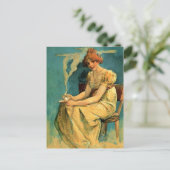 Kava door Alphonse (Alfons) Mucha ~ Art Nouveau Briefkaart (Staand voorkant)